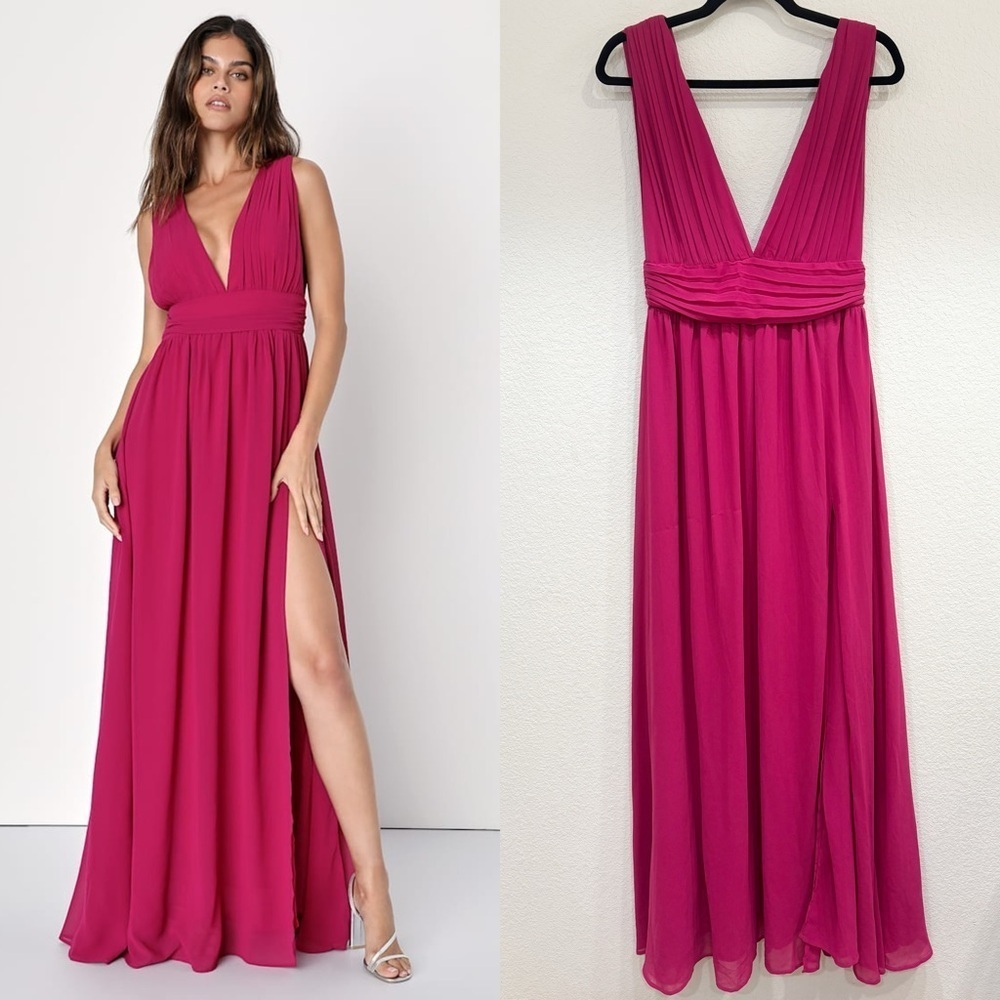 NWOT Lulus Heavenly Hues Magenta Maxi Dress
